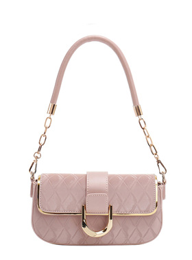 上班族白领气质单肩包新款高级的菱格链条腋下包简约洋气小方包女