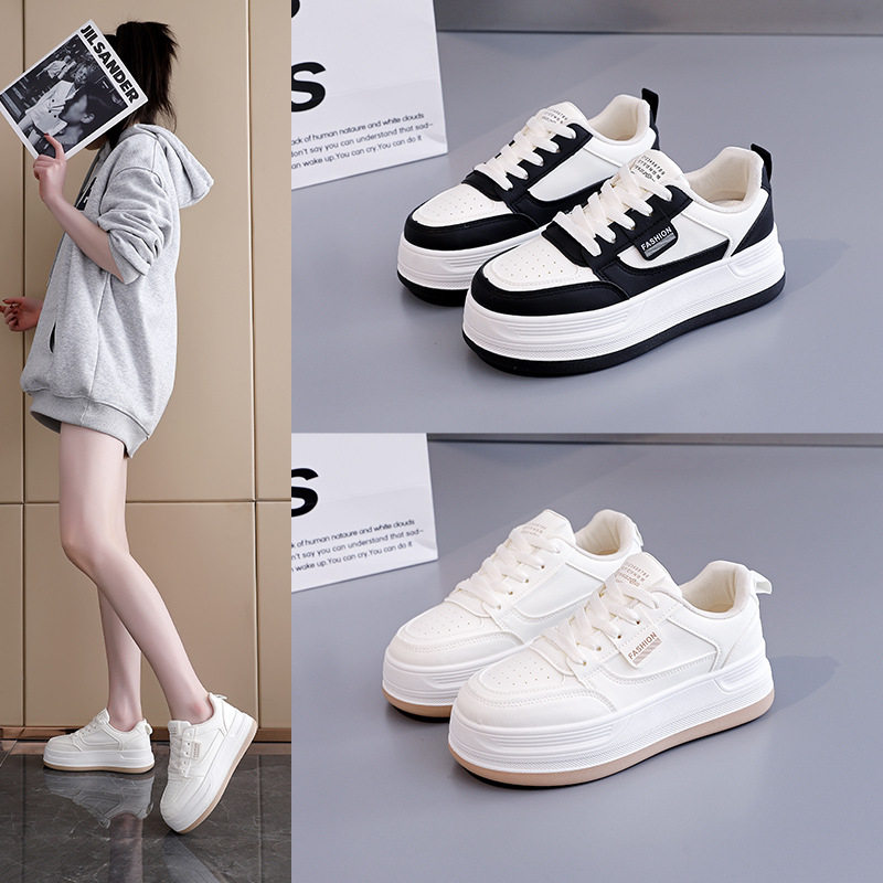 时尚女鞋2025春季小白鞋新款韩版厚底增高运动板鞋休闲鞋女MR-507