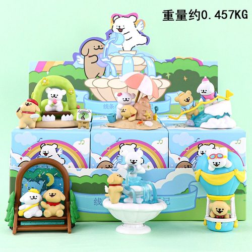 包邮跨境线条小狗系列盲盒潮玩可爱公仔扭蛋娃娃机摆件手办玩偶