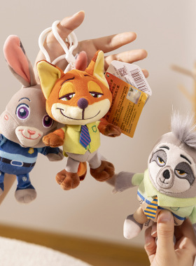 正版迪士尼疯狂动物城兔子警官狐狸尼克毛绒包包玩偶公仔萌趣配件