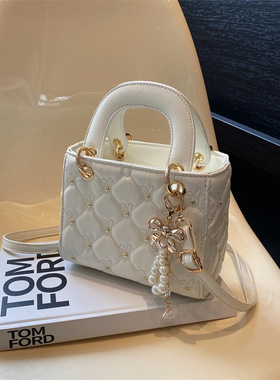 菱格绣线小包包女2025夏季新款约姿时尚单肩斜挎包洋气手提小方包