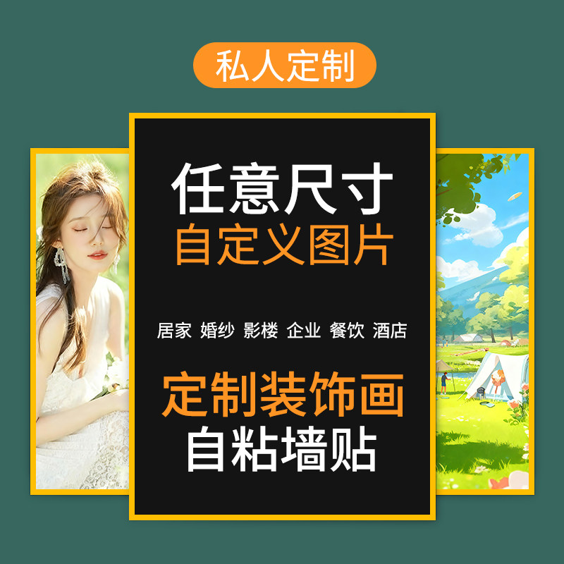 现代简约来图定制自粘墙贴装饰画图片
