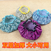 豹纹洗发帽淋浴帽防水成人女款 洗澡帽子双层加厚女士PEVA涤纶裕帽