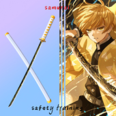 鬼灭之刃日轮刀我妻善逸练习刀木刀cos道具合金拍摄玩具刀未开刃