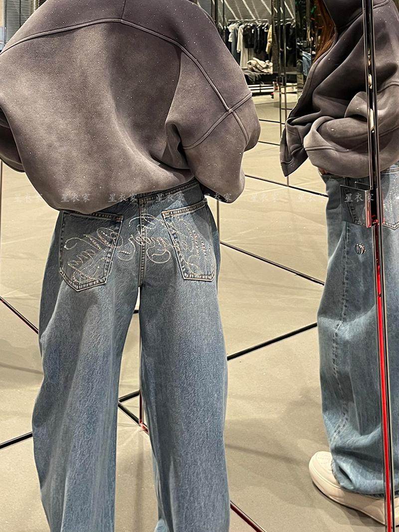 Slay Summer 2025: Rhinestone Letter Wide-Leg Jeans | Hot Girl Style - Product image 3