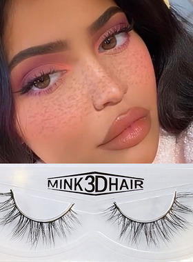 假睫毛欧美妆混血自然眼尾拉长款3d立体卷翘仙女款kyliejenner款