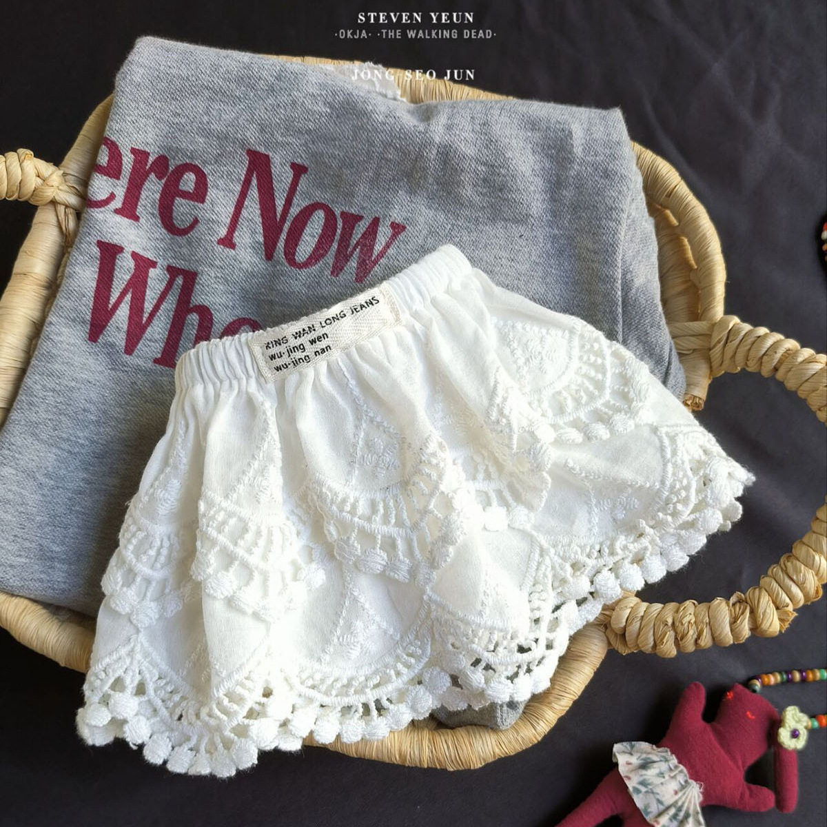 女童蕾丝花边屁帘宝宝半身裙打底帘儿童超短裙叠穿神器百搭小围裙