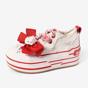 kt厚底鞋国潮新款松糕鞋帆布鞋厚底休闲鞋低帮百搭时尚小众潮鞋