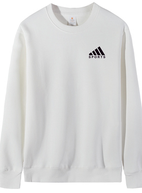 秋冬季加绒加厚保暖卫衣男带绒长袖加大码圆领打底衫外套男装