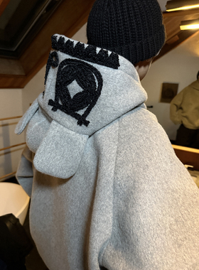 ESC MAN STUDIO/松弛感羊绒混纺羊毛毛呢面料卡通图案挺括感卫衣