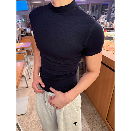 ESC MAN STUDIO：贴身立裁正肩袖短袖打底TEE/张力感/显身材