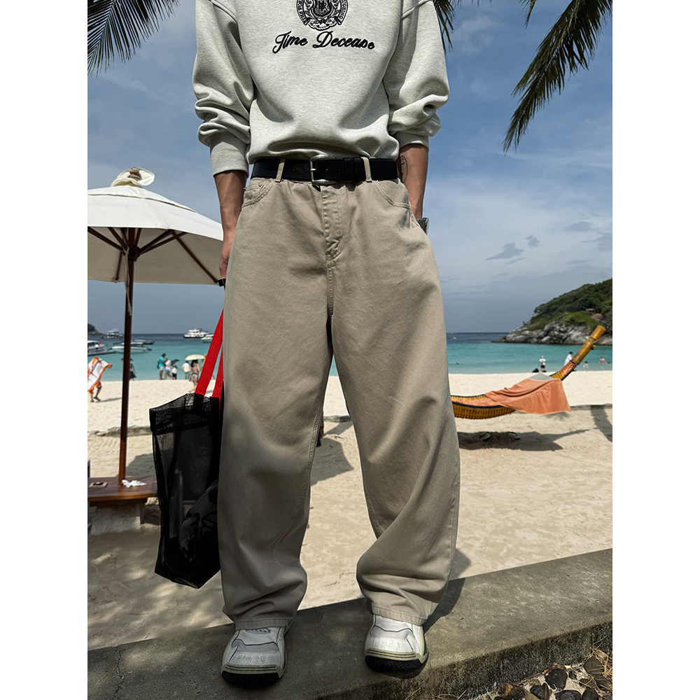 ESC MAN STUDIO/自制 穿一次就爱上的高腰宽松阔腿休闲牛仔裤长裤