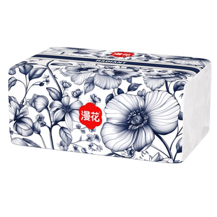 漫花抽纸400张20大包抽式纸巾家用实惠装整箱批餐巾纸卫生纸厕纸