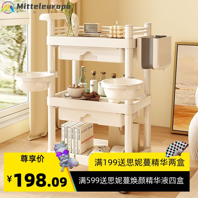 美容院小推车院专用车移动置物架工具车理发店小推车收纳盒带轮