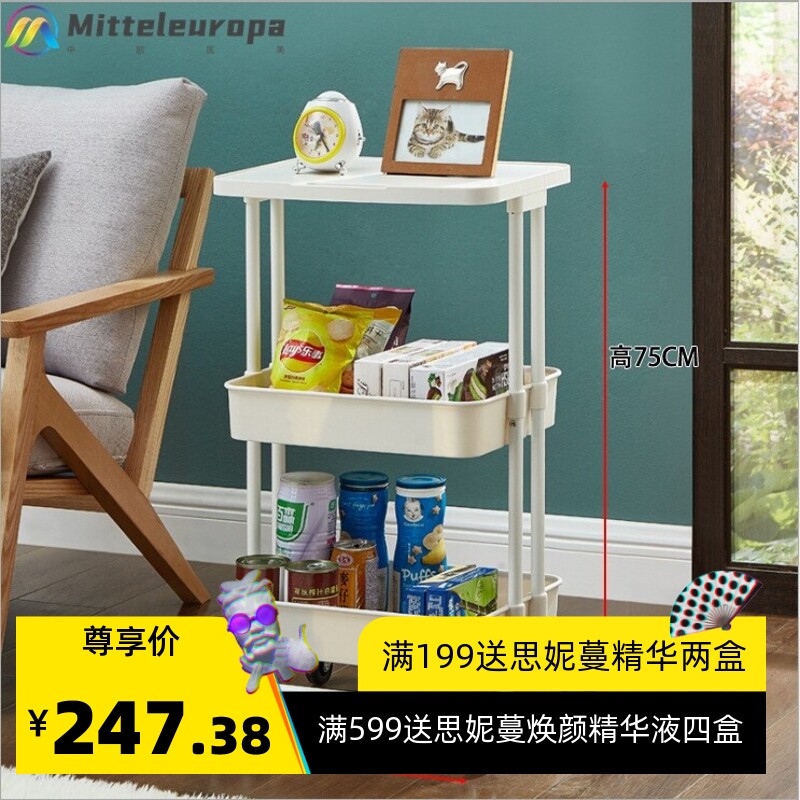 美容院小推车三层理容美发纹绣美甲火罐工具车带抽屉木收纳置物架