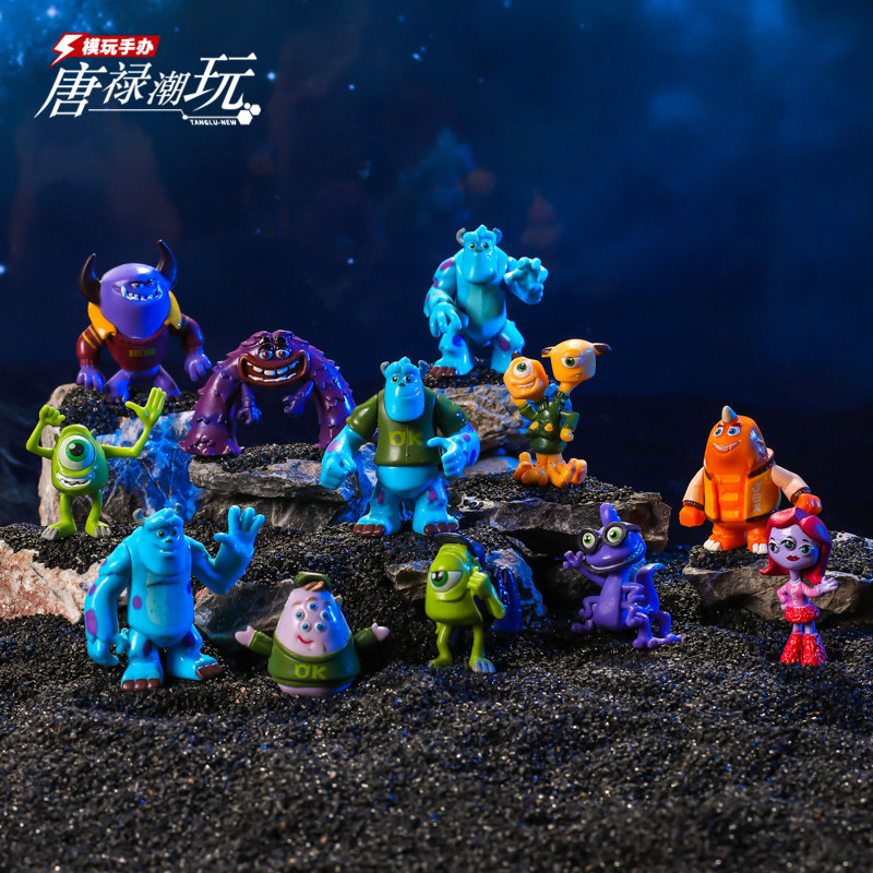 怪兽大学手办玩具总动员大眼仔绿毛怪公仔汽车摆件玩偶模型盲盒