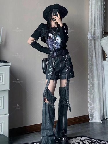 缺氧外太空【失序乐园】Y2K原创设计可拆卸拼接裤