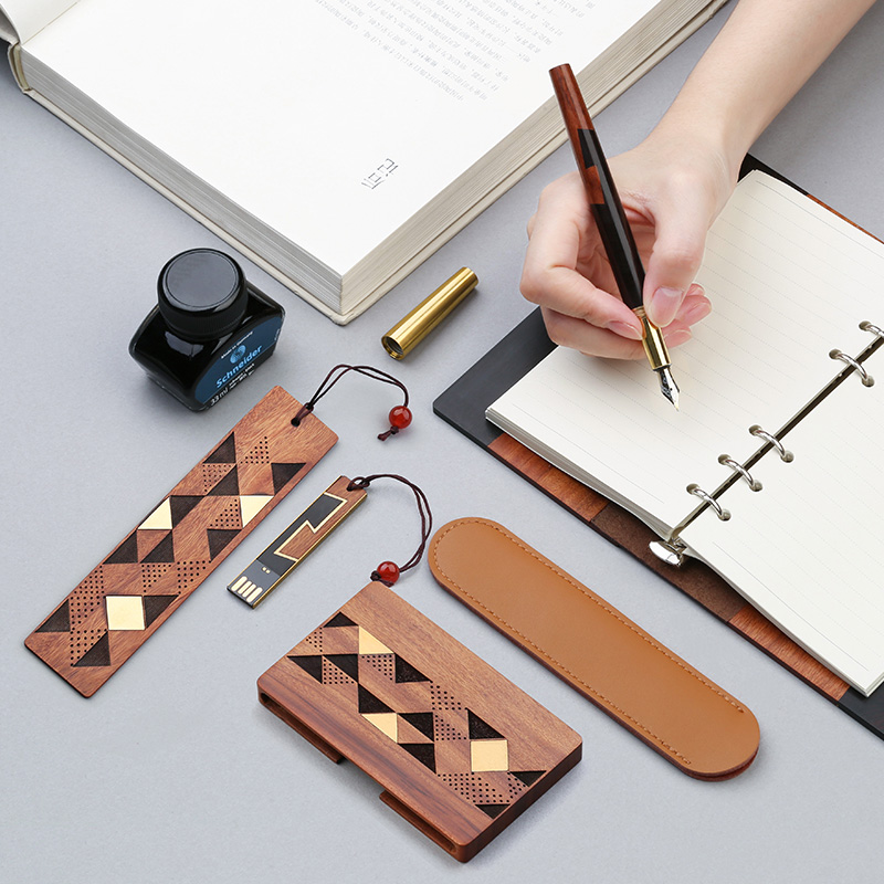 红木质古典金属钢笔老师专用