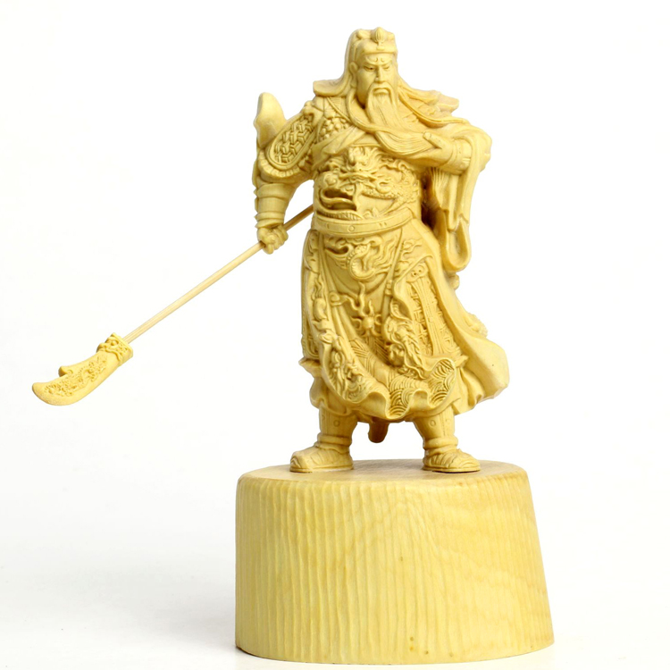 东阳黄杨木雕关公工艺品家居客厅玄关摆件汽车饰品财神爷佛像把件