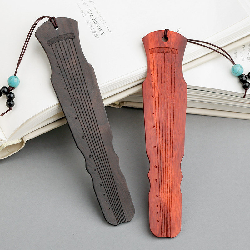 红木制古琴书签古风女生生日礼物黑檀木质古典中国风创意定制刻字