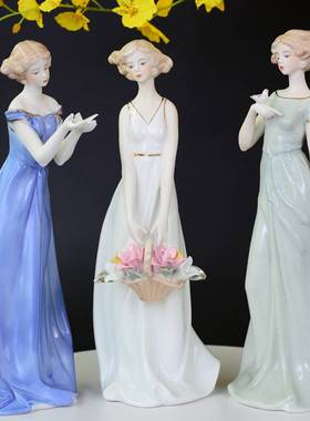 欧式陶瓷人物摆件家居饰品客厅新