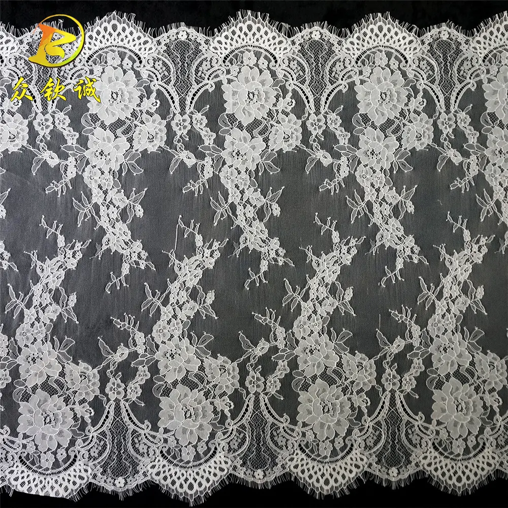 定位蕾丝睫毛花边70cm婚纱锦纶