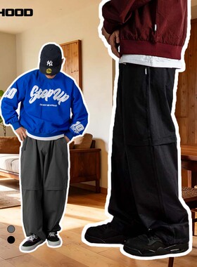 FCHOOD发财虎日系工装裤cityboy复古男女弹力休闲裤松紧腰可调节