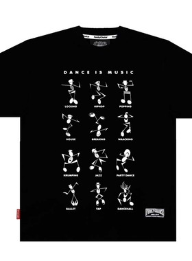 FunkyChoice X AGA DESIGN 街舞印花短袖T恤多舞种宽松纯棉演出服