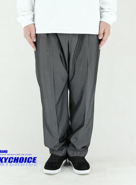 hozin同款Hoan亮面popping/lockin西装hiphop宽松街舞阔腿西裤男