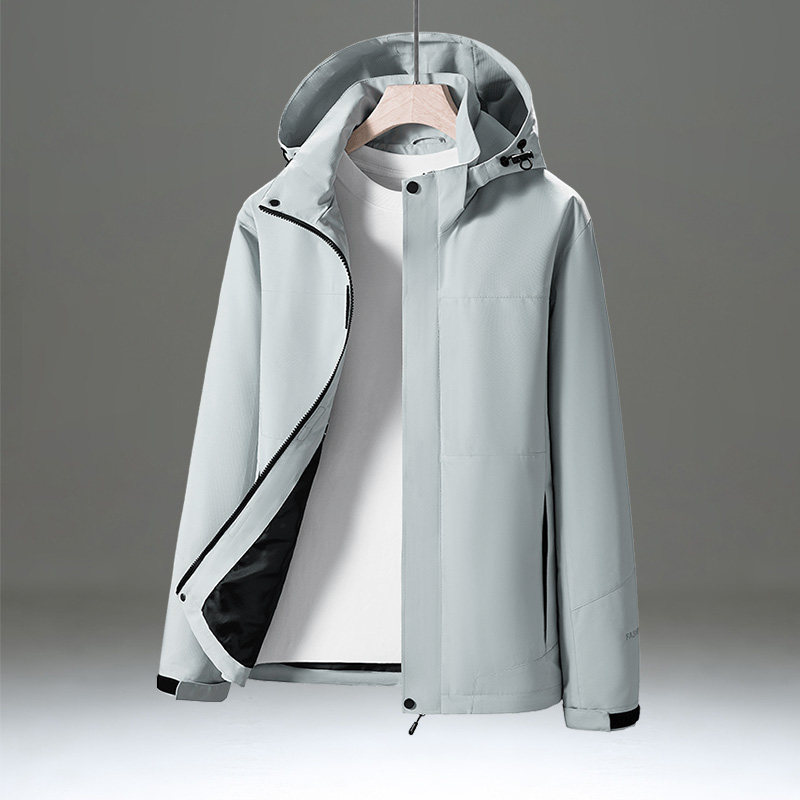 单层冲锋衣男薄款春秋工装夹克外套男款潮流宽松运动休闲春装上衣