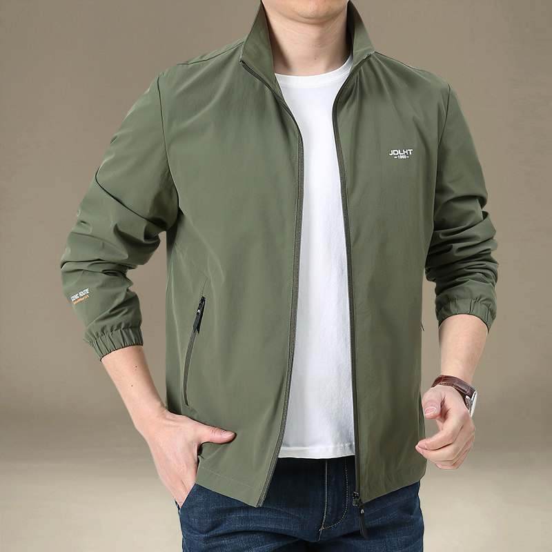 男士春秋外套休闲男装2025新款工装宽松大码男衣服春装上衣夹克衫