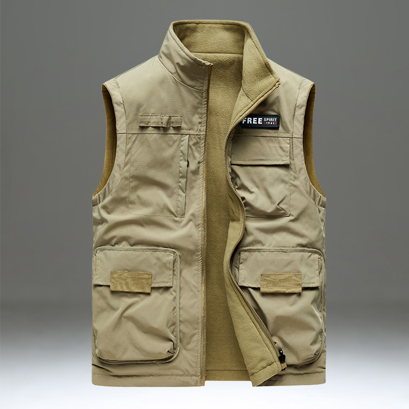 双面穿马甲男摇粒绒马夹外套