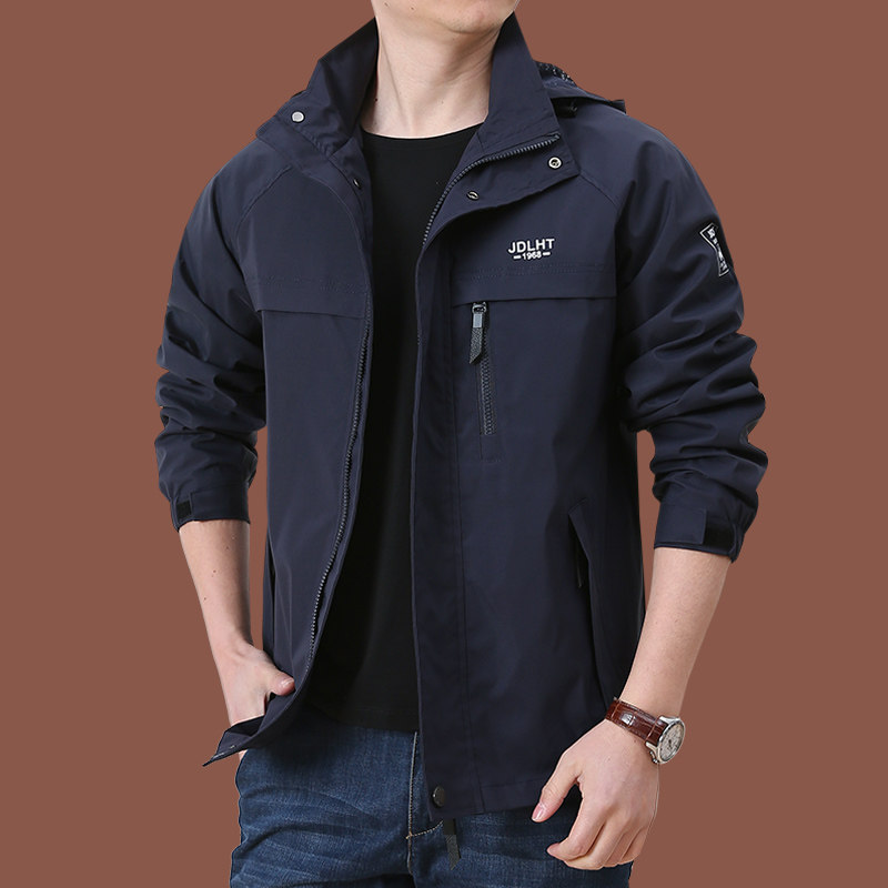 夹克男2025年秋季新款休闲男装上衣宽松美式春秋外套薄款冲锋衣男