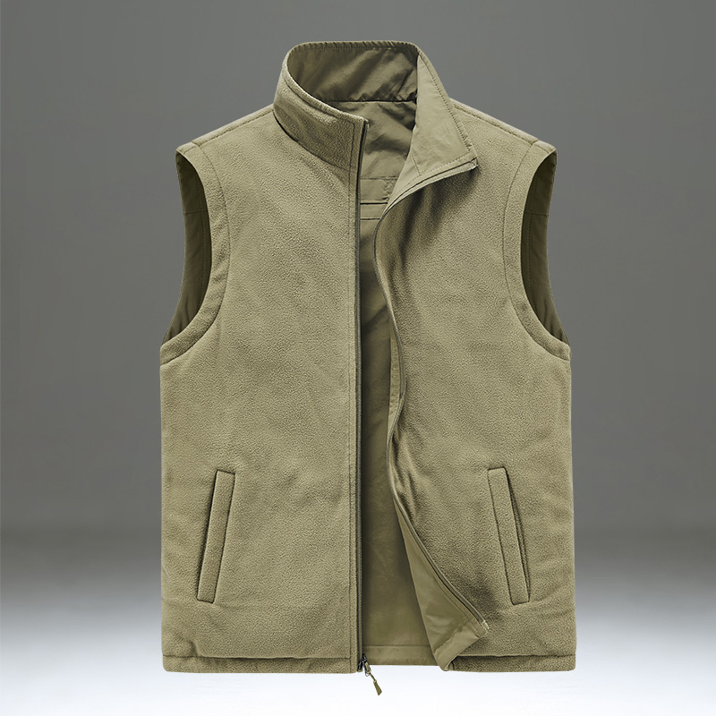 马甲男秋冬双面穿摇粒绒马夹外套