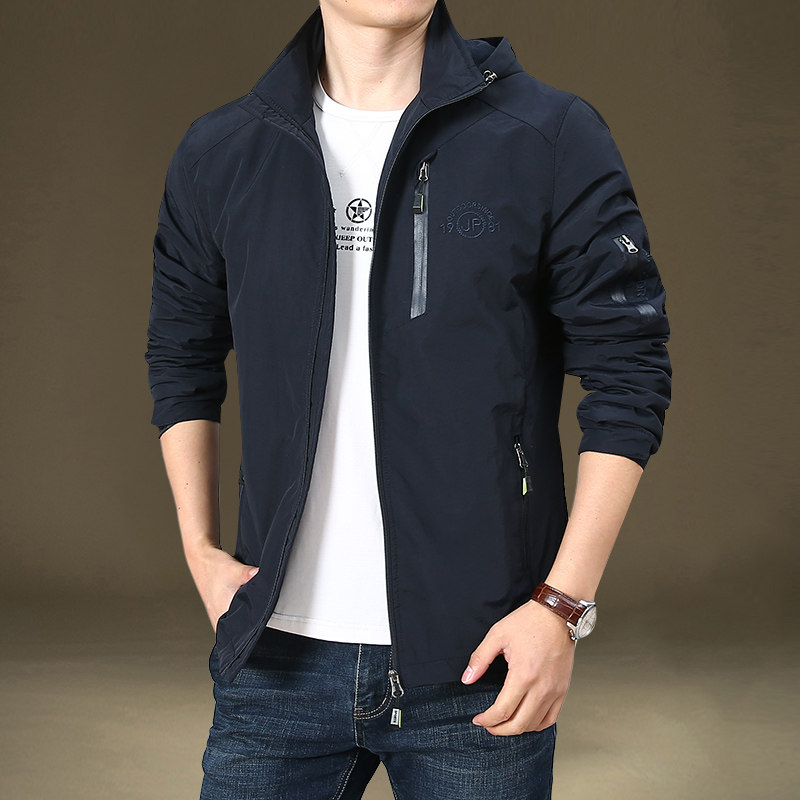 2025新款秋装外套男宽松风衣户外冲锋上衣中年休闲春秋夹克男加绒