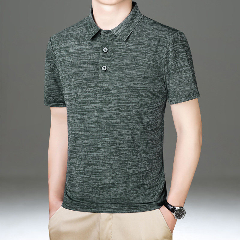 短袖polo衫男夏季冰丝t恤翻领休闲商务中青年百搭半袖体恤t夏装潮