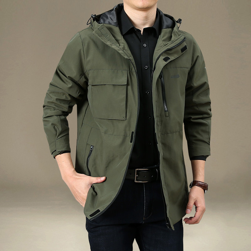 春秋季夹克男2024新款男装户外多袋工装上衣休闲宽松冲锋衣外套男