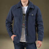 加绒加厚翻领棉袄宽松大码 棉衣男冬季 棉服上衣潮 外套2025新款 冬装