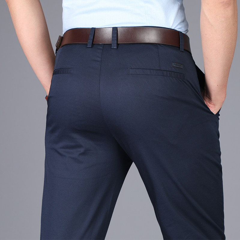 男士春秋休闲裤男直筒大码青年男裤夏季弹力长裤商务宽松裤子男款