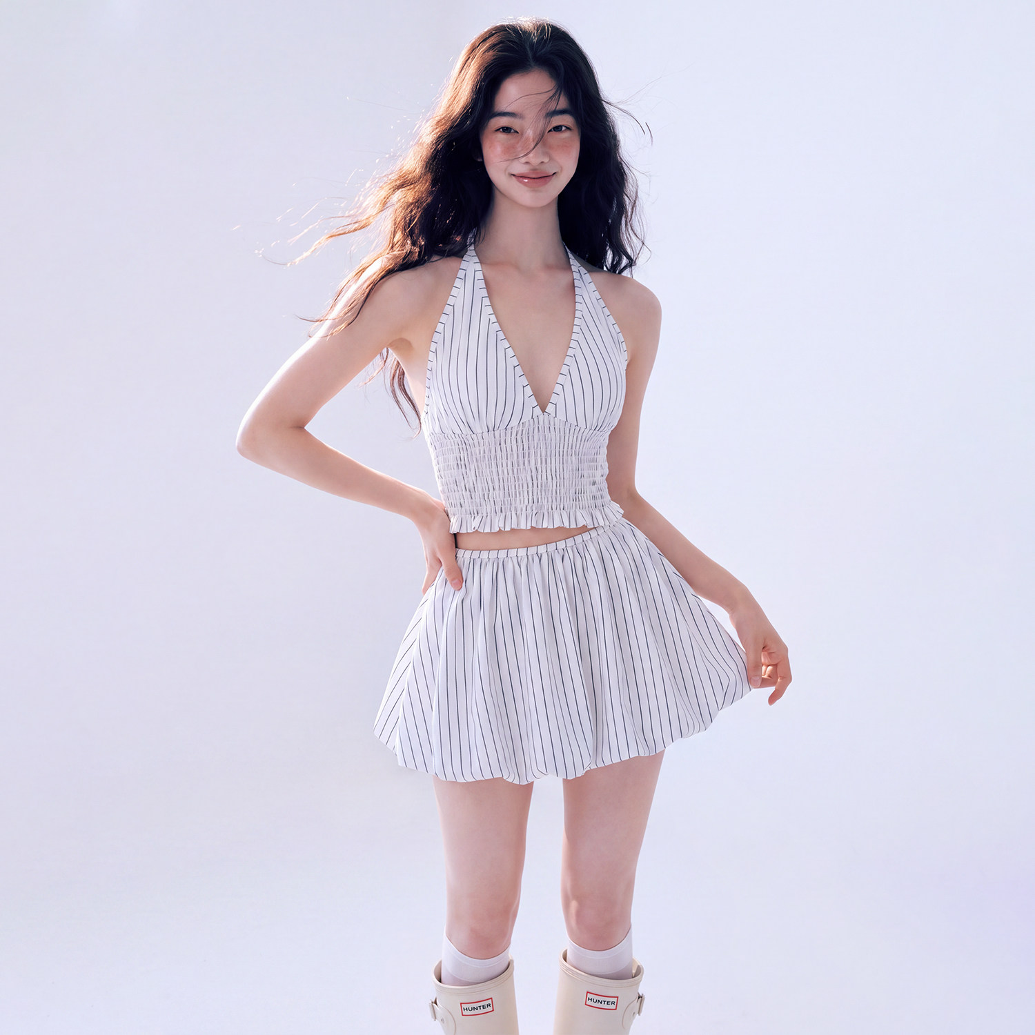 纯欲遮肚显瘦裙式三件套泳衣女