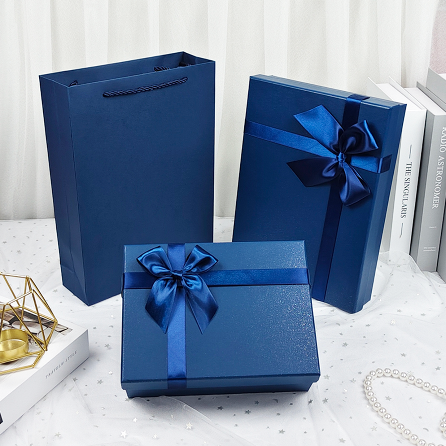 礼物盒子蓝色现货礼品包装盒礼盒