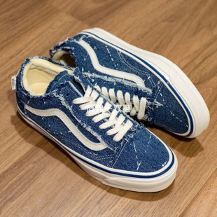 Skool丹宁牛仔撕撕乐低帮复古男女板鞋 Old Invincible Vans