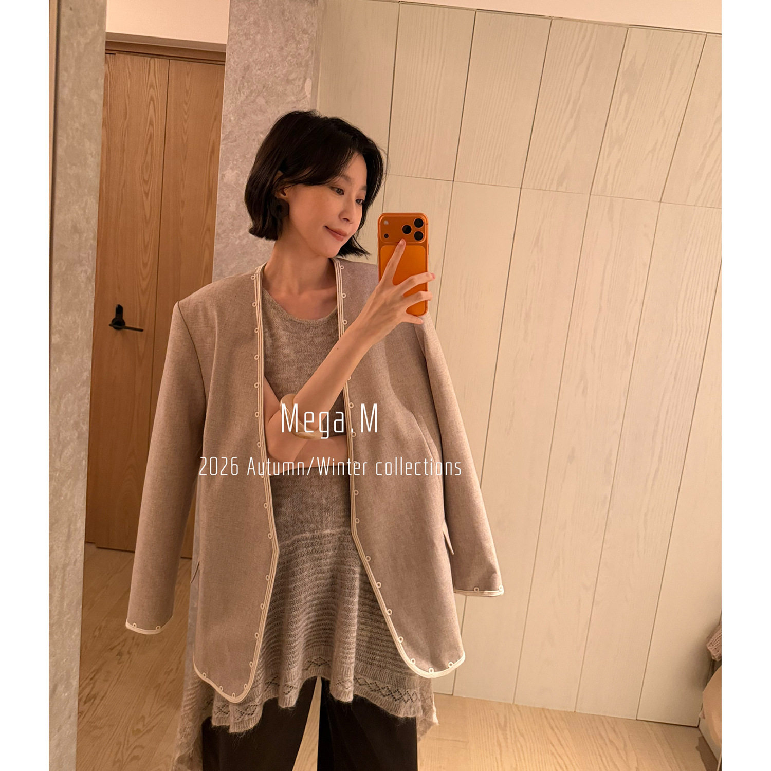 lunamore 2026秋季新款法式刺绣长袖外套女装韩系西装夹克十三行