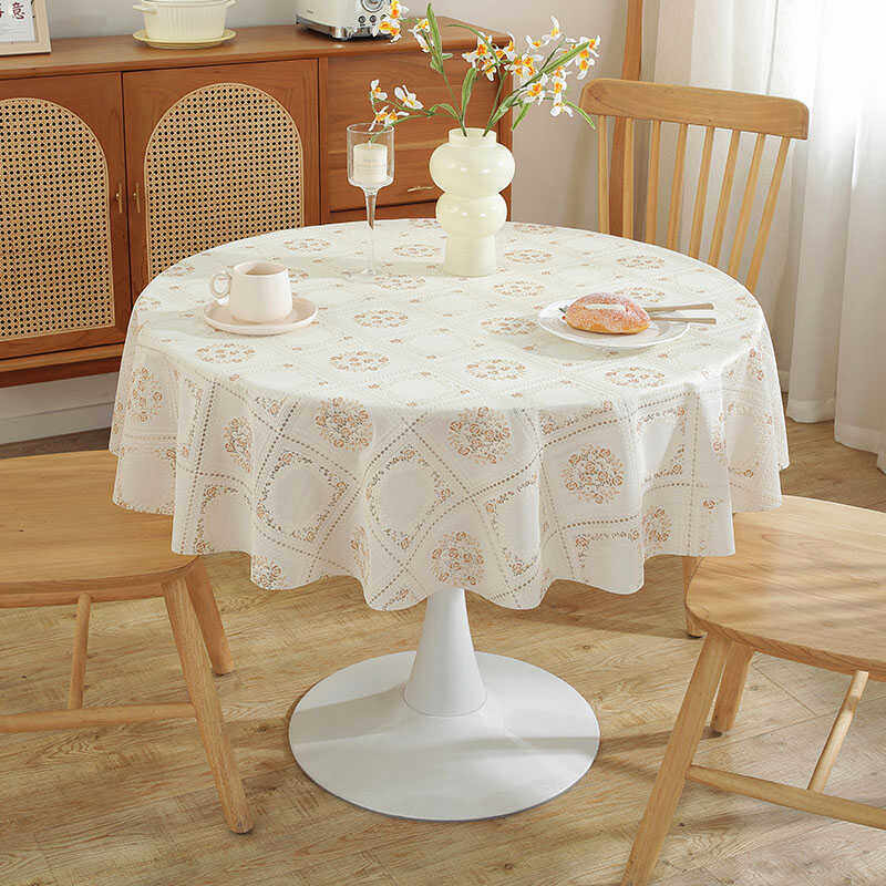 欧式蕾丝小圆桌布防水防油免洗阳台桌面台布家用客厅圆形茶几盖巾