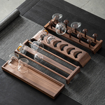 胡桃木置物茶杯架子实木茶道配件家用茶具功夫晾杯沥水收纳配件