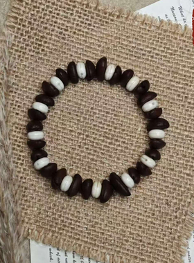 咖啡豆手链复古 vintage 小众设计感串珠手饰男女款