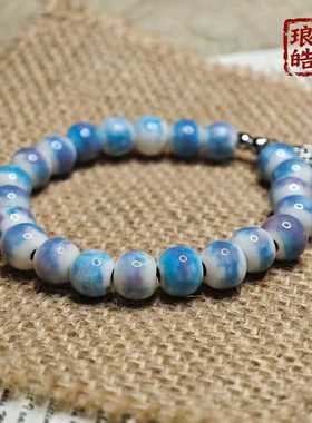 景德镇蓝白渐变陶瓷手链