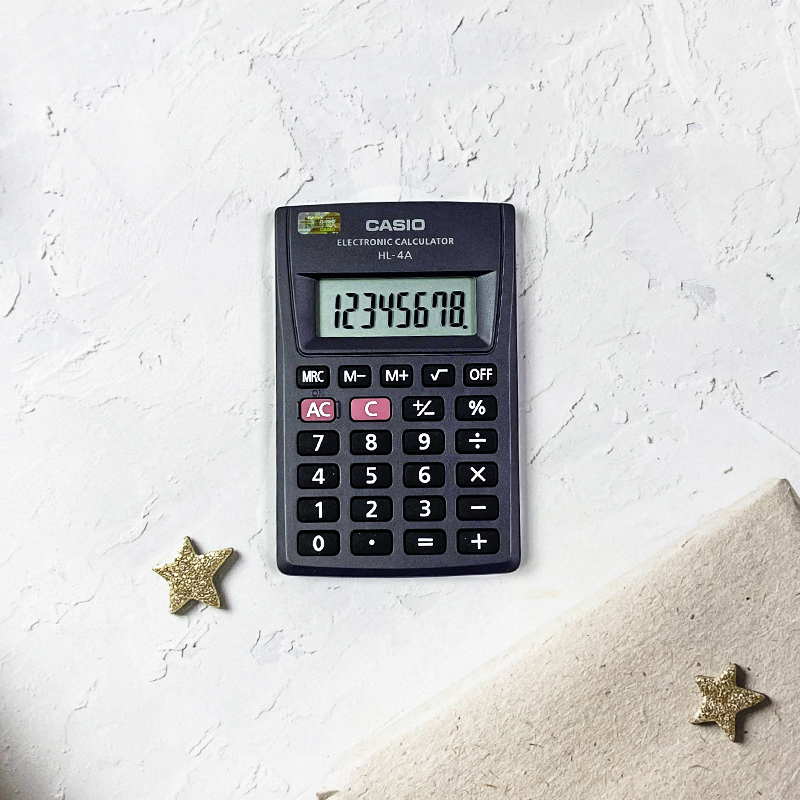 CASIO卡西欧HL-4A掌上迷你计算器商务随身便携出差翻盖双重