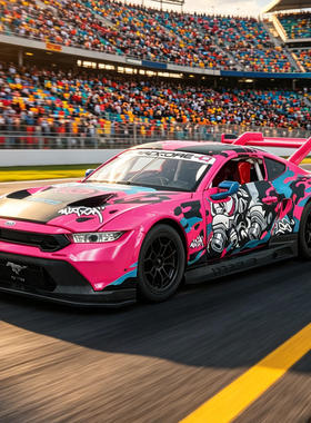 新款 CCA1/24野马GT3 X WASA联名款合金汽车模型玩具跑车赛车