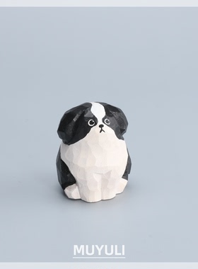 手工木雕边牧丨小狗狗摆件工位桌面萌宠装饰治愈妈妈节母亲节礼物